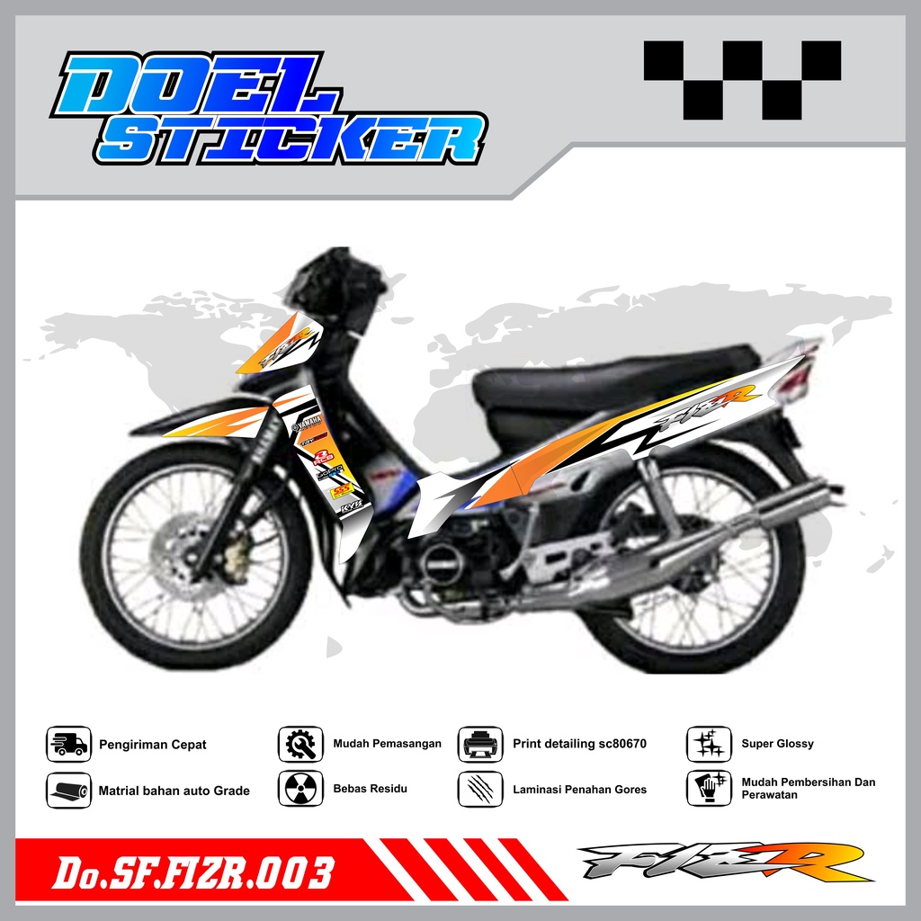 STICKER STRIPING FIZ R - STICKER STRIPING LIST VARIASI HOLOGRAM , CROME FIZ R DOEL 003