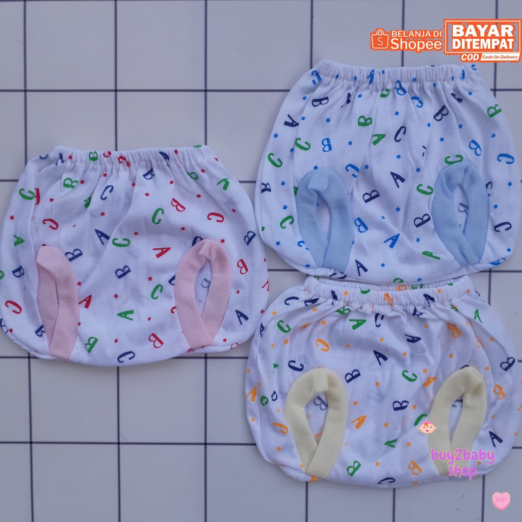 Celana pendek bayi model POP Delima 0-6 Bulan isi 3 PCS