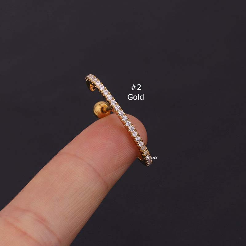 1 Piece Ear Conch Piercing Stud 16 Gauge Stainless Steel 6 Mm Length Gold Silver