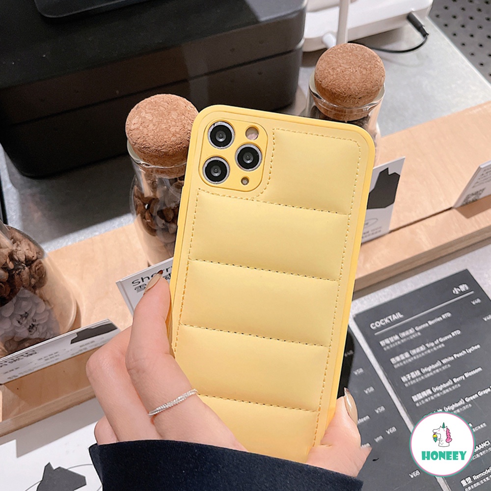 3D Stero Down Jacket Airbag Bump Phone Case compatible for IPhone 14 13 12 11 Pro Max X XS XR 8 7 Plus Shock-Absorbing Soft TPU Shell