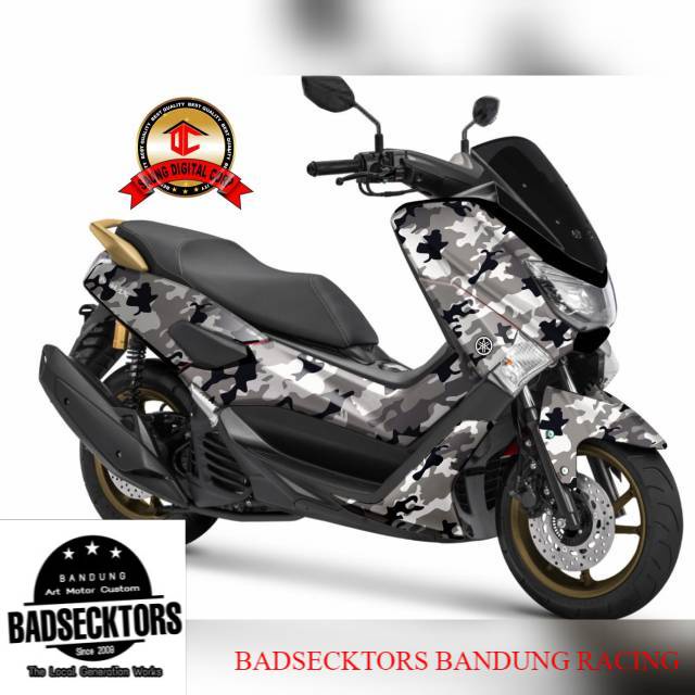 Decal full body yamha Nmax motip loreng  army silver keren