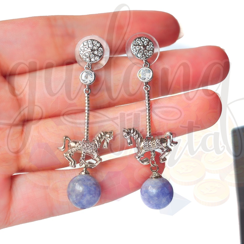 Anting Horse and Blue Marble Kuda Lucu Panjang GH 203201