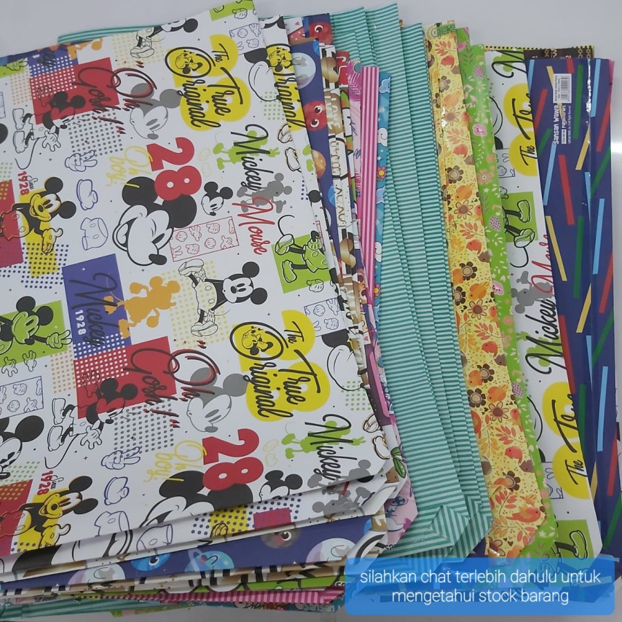 KERTAS BUNGKUS KADO JADI BESAR BINGKISAN MOTIF KANTONG SIZE 46X34