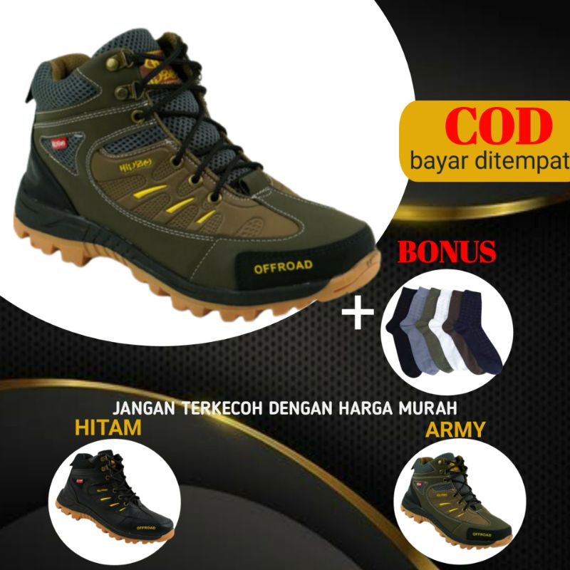 sepatu pria keren Sepatu Pria kekinian Waterproof Hiking Touring Sepatu Boots
