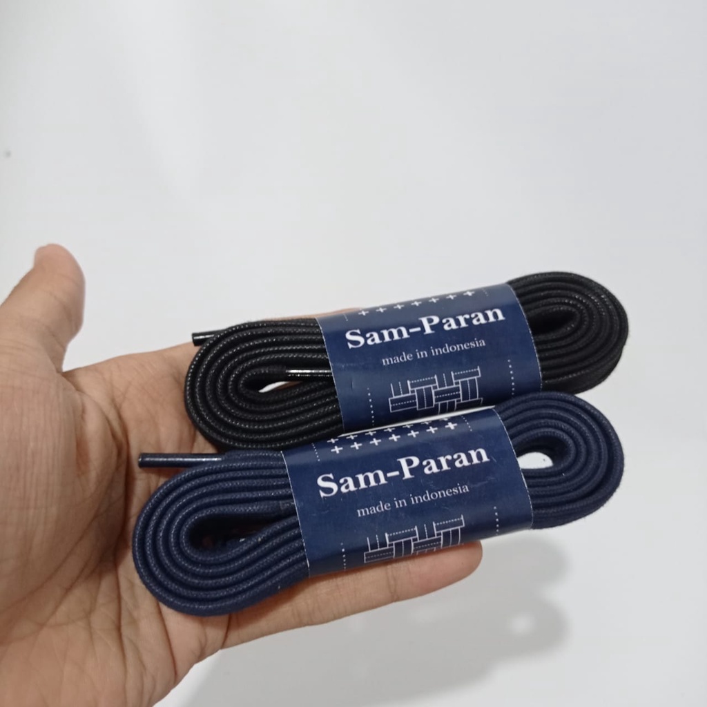 SAMPARAN WAXED FLAT SHOE LACES PREMIUM TALI SEPATU LILIN PIPIH NAVY LEBAR 6-7 MM PANJANG 120CM