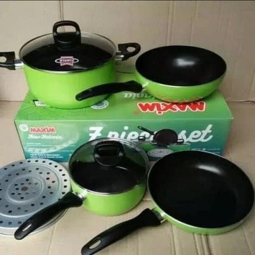 Maxim New Halania 7Pcs Set Cookware Wajan Penggorengan Anti Lengket