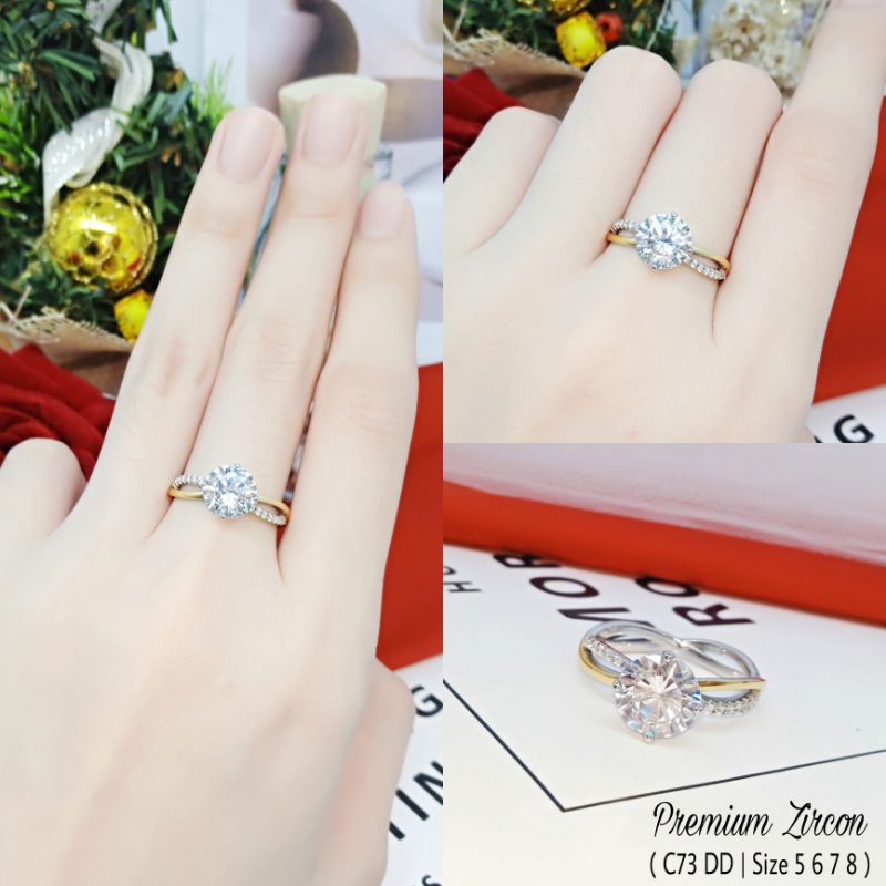 Cincin Xuping Wanita Silver Gold C73 DD