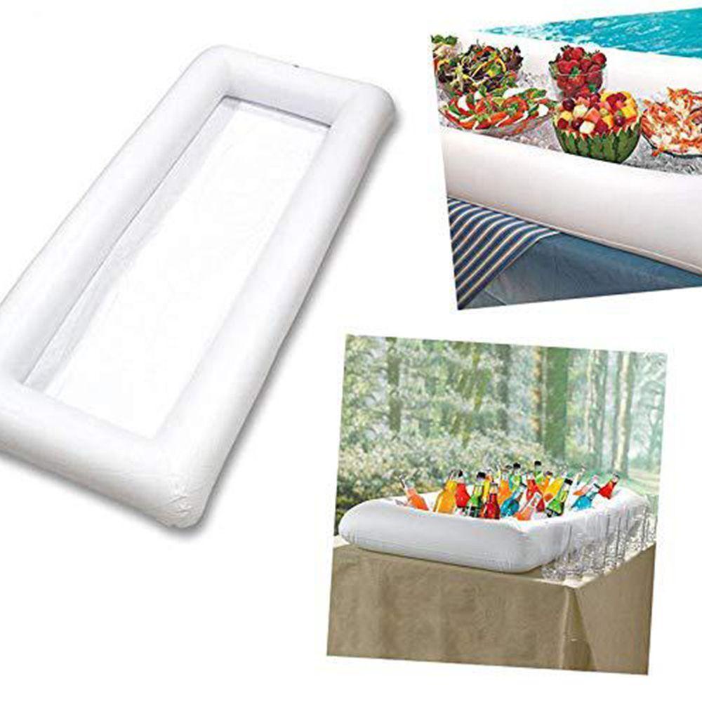 Top Inflatable Ice Bucket Salad Bar Prasmanan Pendingin Minuman BBQ Piknik Floating Tray