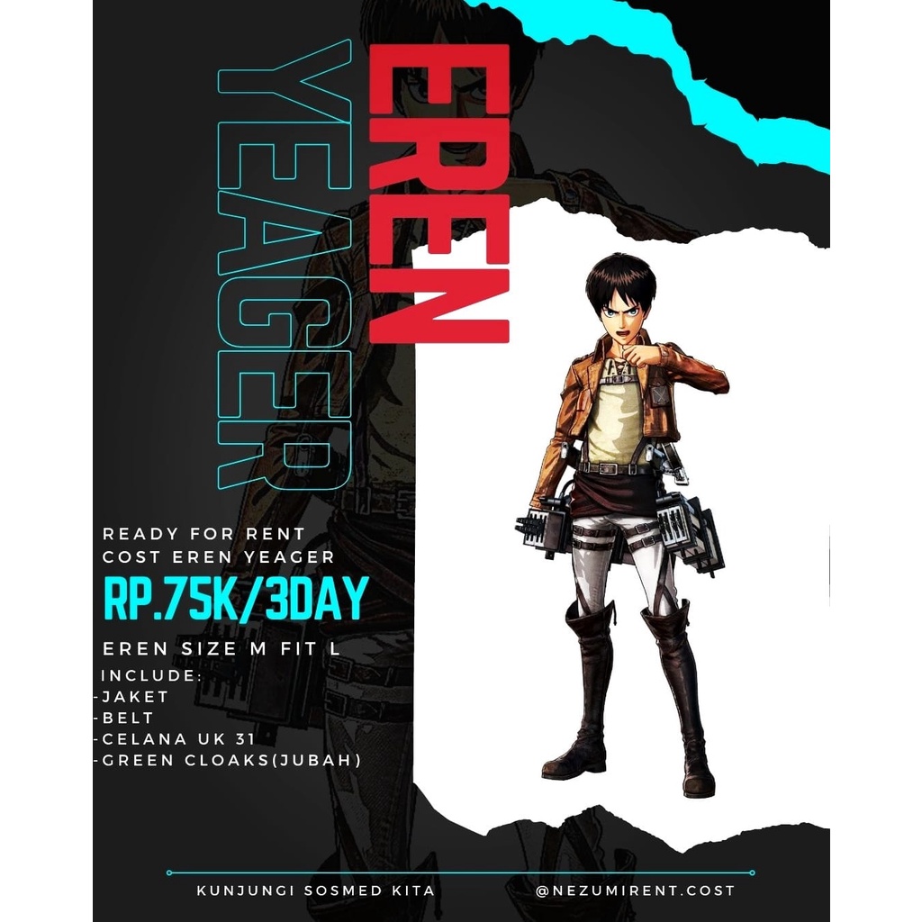 Rental Cosplay Eren Yeager