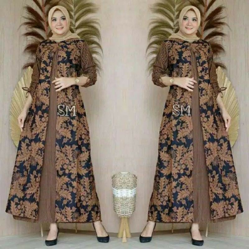 Gamis Batik Manggar,sekar,cantik, Kubis,kupu,padi,daun