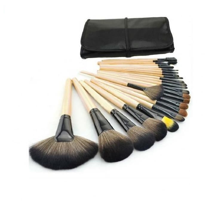 Makeup Brush 24 Set Dengan Pouch Kuas Make up Set Powder Foundation Bulu Halus Tidak Rontok Brush Make Up Set Lengkap