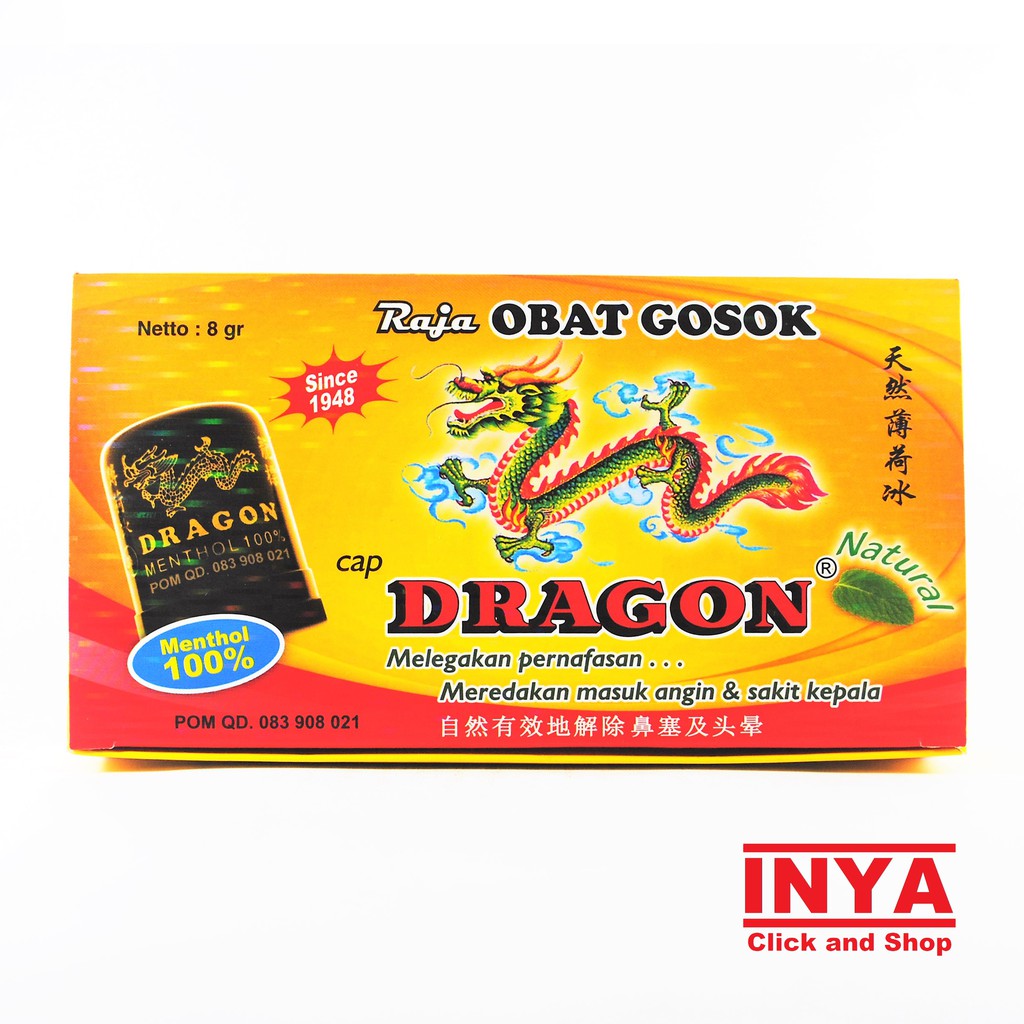 Dragon Menthol 100% 8gr BOX - Isi 12 pcs - Minyak Angin