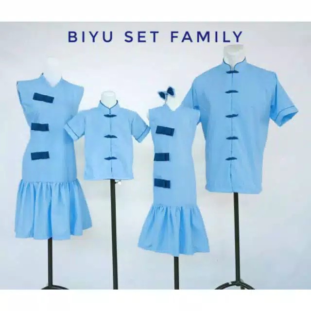 Biyu Cheongsam Couple Family Set Qipao Dress Baju Imlek Kemeja Cheongsam Anak