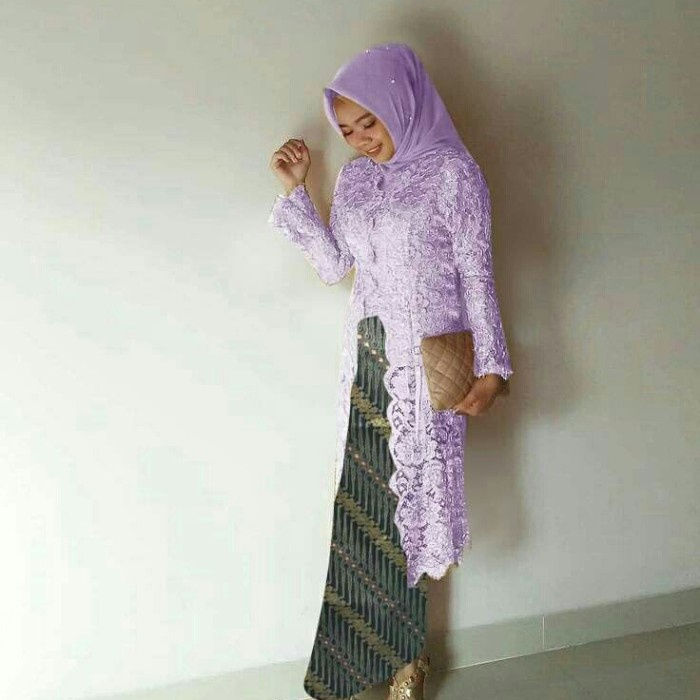 Setelan Kebaya Santi Ungu Lavender premium ld110