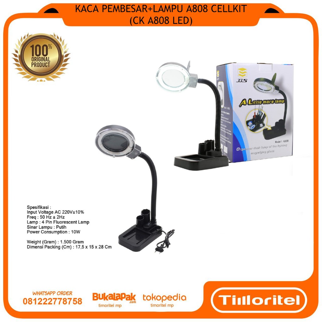 KACA PEMBESAR+LAMPU A808 CELLKIT (CK A808 LED)