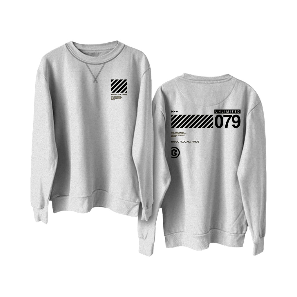 Sweater Crewneck BRIGO Unlimited  Sablon DTF Fleece Cotton II BRIGO Basic Sweatshirt  Unlimited II M-XXL (Pria &amp; Wanita) Free stiker&amp;Gantungan Kunci