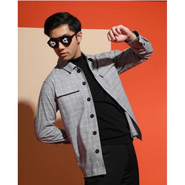 TARTAN JACKET GREY L -Preppstudio