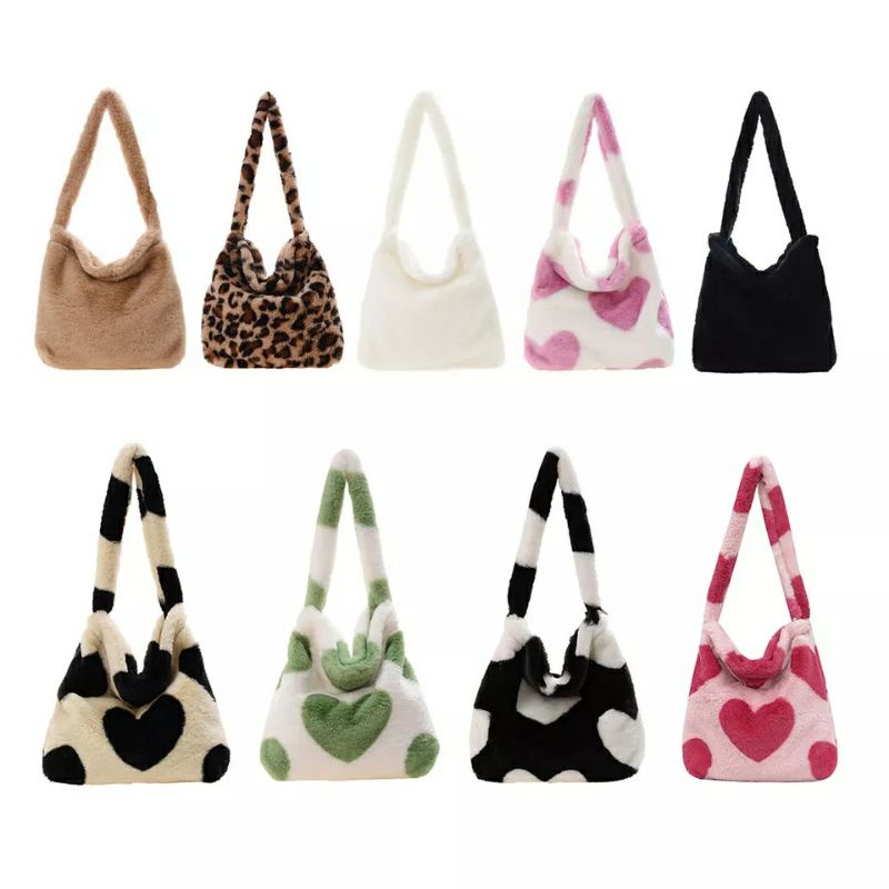 [READY STOCK] y2k leopard bag | y2k bag | fluffy bag | indie leopard bag