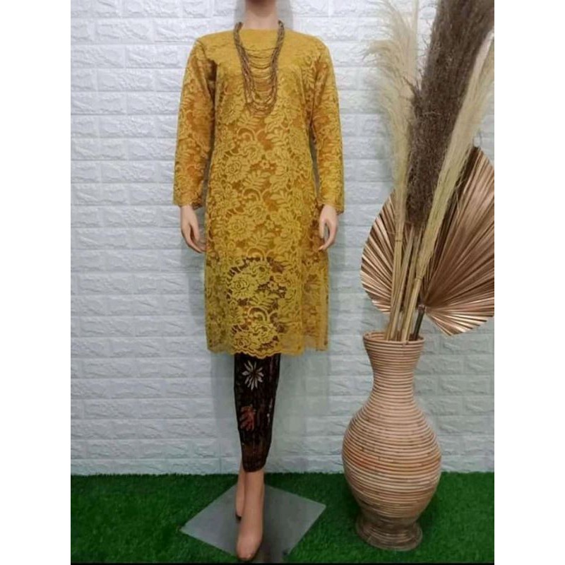 IndahKebaya | SETELAN KEBAYA DAHLIA BROKAT / TUNIK BROKAT MODERN / KEBAYA KONDANGAN / DRESS MURAH