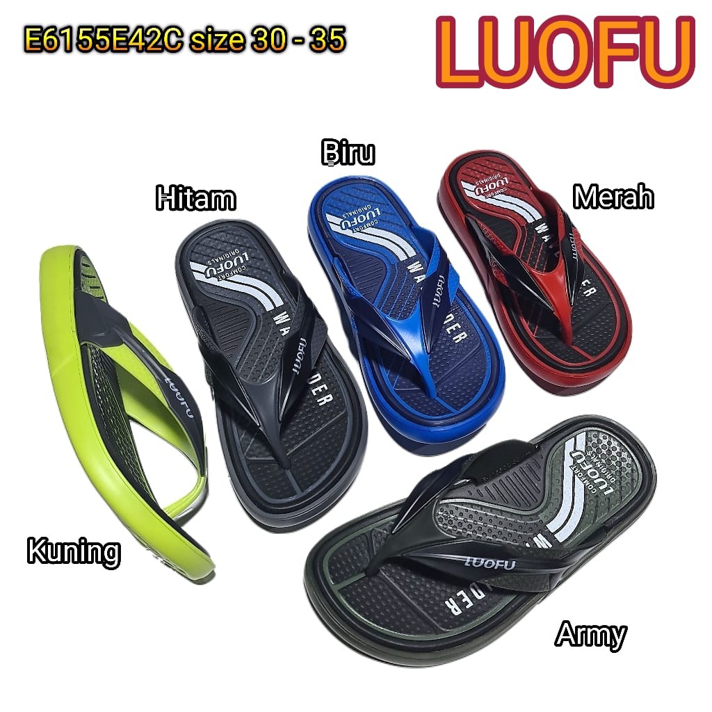 LUOFU ORIGINAL jelly sandal karet empuk murah jepit anak anak karet import E6155E42C