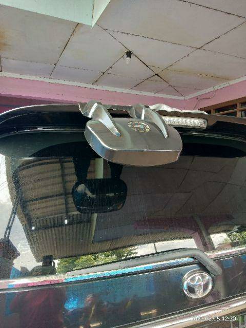 Spion tambahan tempel belakang spoiler mobil universal HITAM SILVER PUTIH CROME model toyota innova 