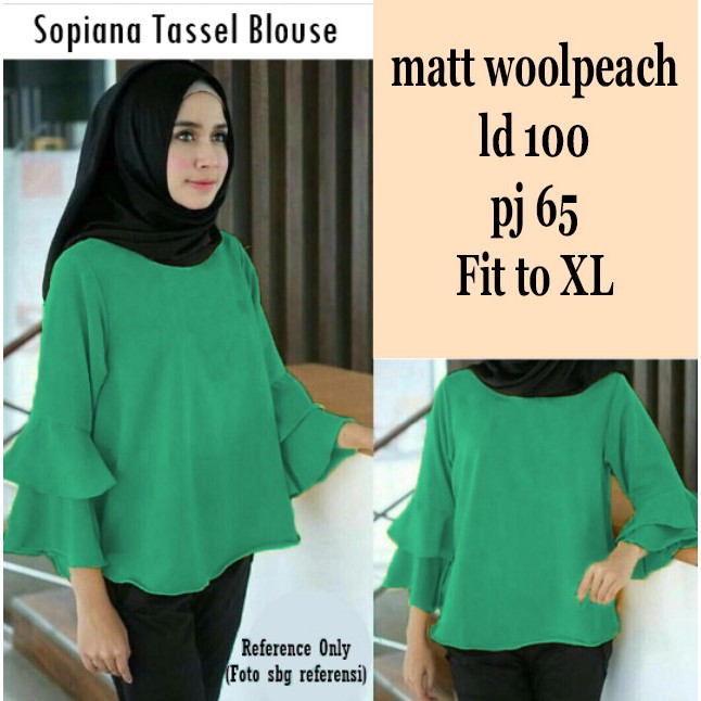 [Sopiana Varian Warna NI] Blouse Wanita Wollpeach Kuning/Tosca/Maroon/Pink/Navy