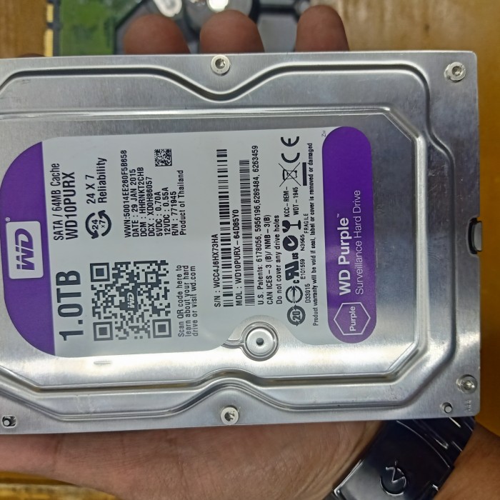 Hardisk sata buat pc/cctv 1tb merk wd purple 3,5 inch