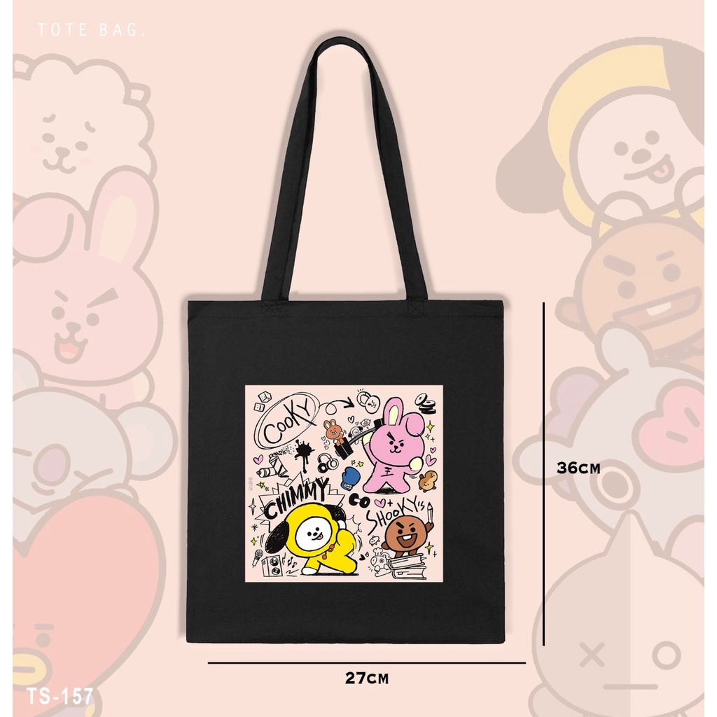 TOTE BAG BT21 / COMBO EDITION / REAL PICTURE / 100% KANVAS HALUS / IMPORT