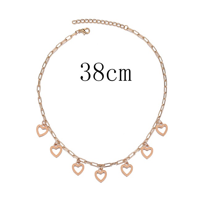 LRC Kalung Fashion Gold Color Alloy Love Necklace P82860