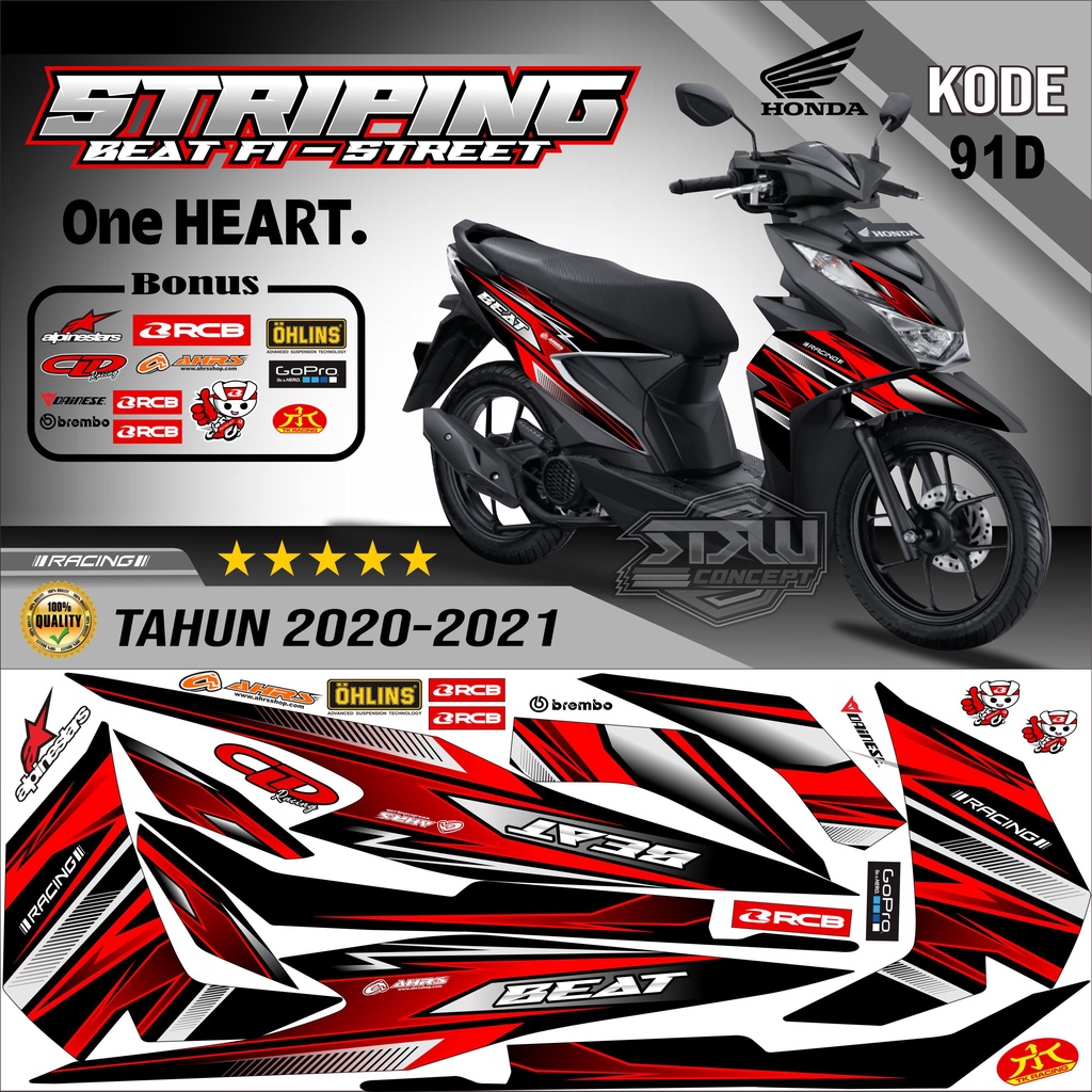 Striping Beat New Stiker Lis Motor Beat New Variasi kode 91