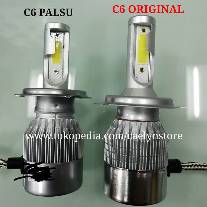 LAMPU LED C6 H4 ORIGINAL 55 WATT MOBIL HEADLAMP 2PCS
