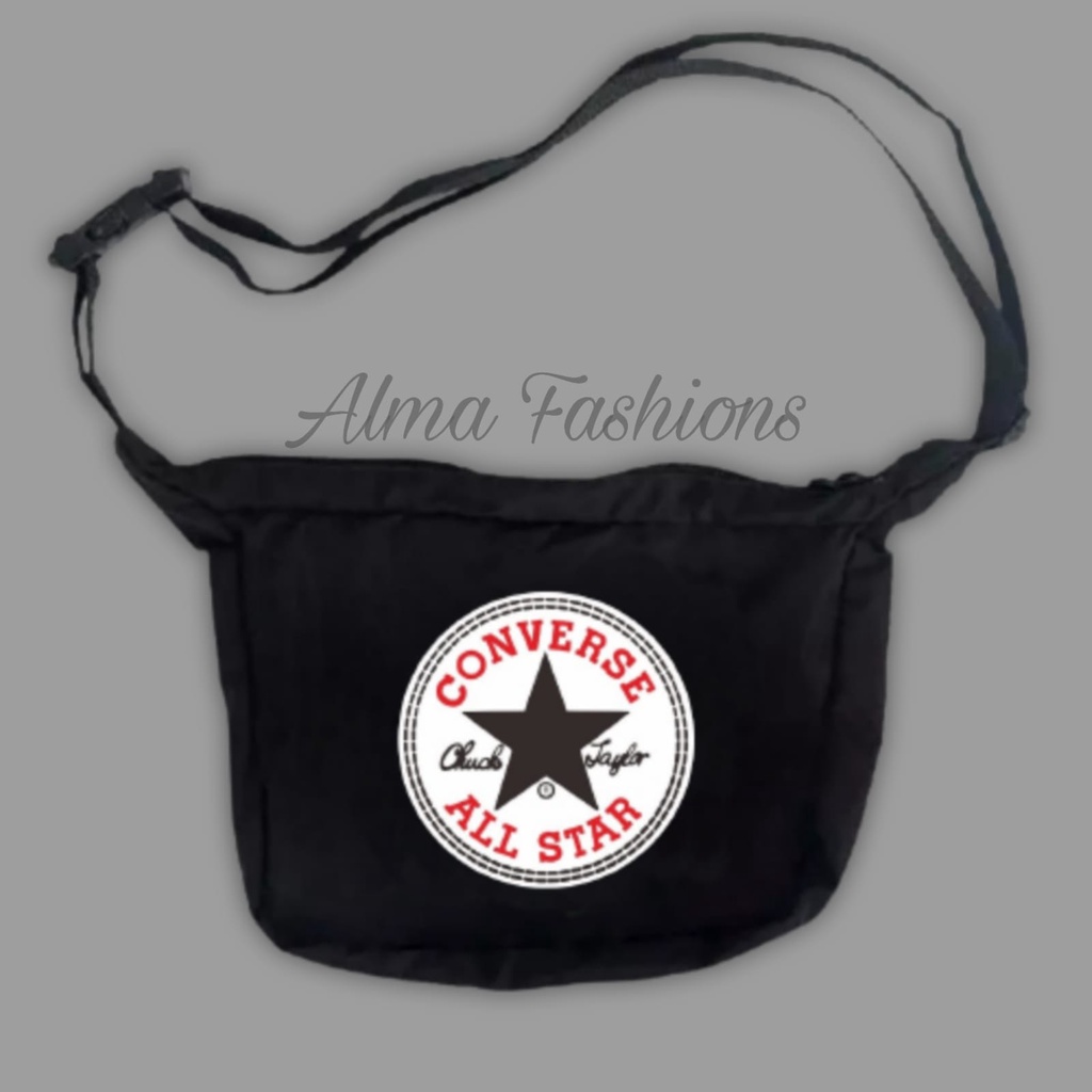 Tas Selempang / Slingbag Pria Dan Wanita Anti Air Semi Canvas - Converse Logo