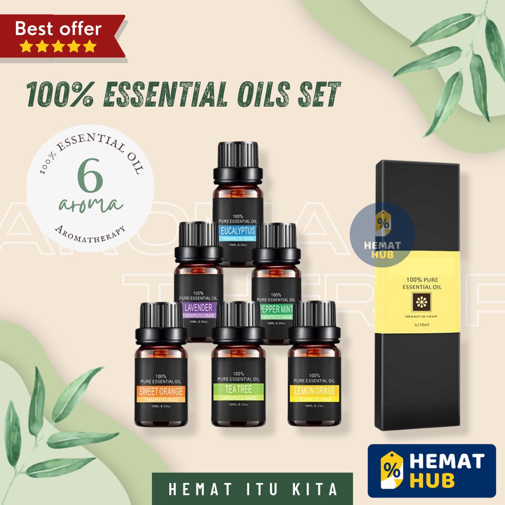 Essential Oil 10ml 6 8 12 14 Pcs Fragrance Oil Minyak Esensial Aroma Diffuser Humidifier HematHub