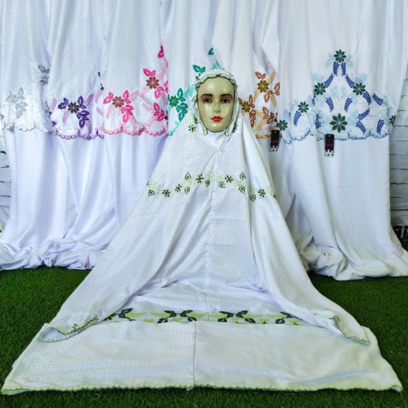 MUKENA BAROKAH SUTRA KOTAK RENDA TERUSAN LAJURAN DEWASA