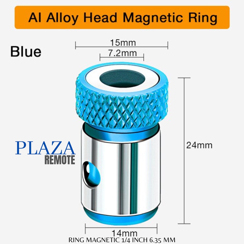 UNIVERSAL RING MAGNETIZER KONEKTOR OBENG METAL SXREWDRIVER 1/4 INCH 6.35MM PANJANG 2.4 CM