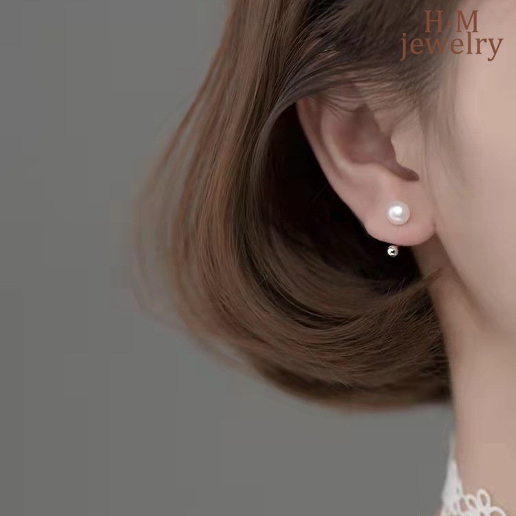 Anting Gantung Model Sekrup Twist Dengan Mutiara Gaya Retro Perancis Untuk Wanita