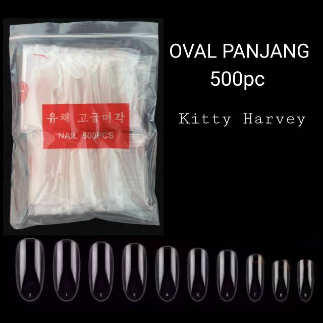 600pc Kuku palsu oval panjang | Long Oval Fake Nail