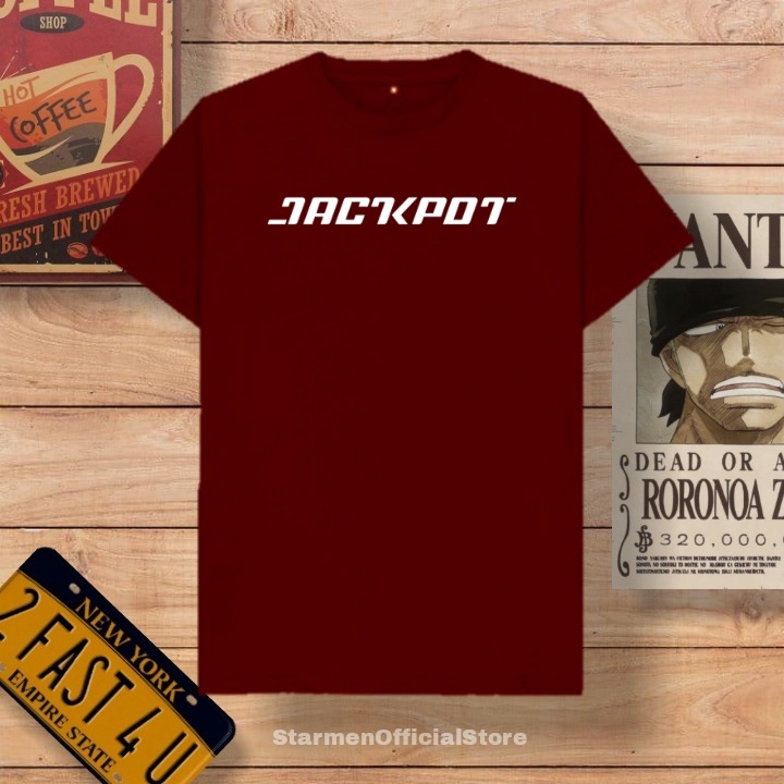 Kaos Distro Unisex JACKPOT Katun Combed 30s / sablon polyflex /polyflex premium / Pakaian Pria Wanita Atasan Cowok Cewek /kaos kekinian / kaos viral / tshirt tumbrl tee basic /SIZE M , L , XL , XXL / kaus oblong oversize kaos murah best seller ready