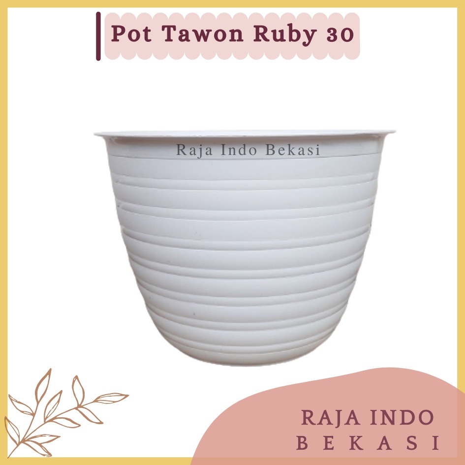 RAJAINDOBEKASI Pot Jm Ruby TAWON 30 Putih Merah Bata Coklat Hitam Hijau 30 CM Motif MADU Pot Bunga Murah Plastik Mirip Tawon Pirus Putih 30 32