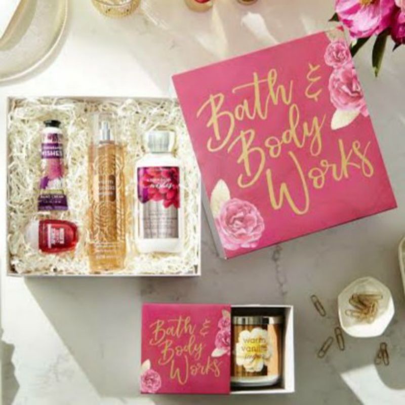 BBW GIFT SET A THOUSAND WISHES WARM VANILLA SUGAR INTO THE NIGHT STARS DARK KISS EUCALYPTUS SPEARMINT ROSE BATH &amp; BODY WORKS