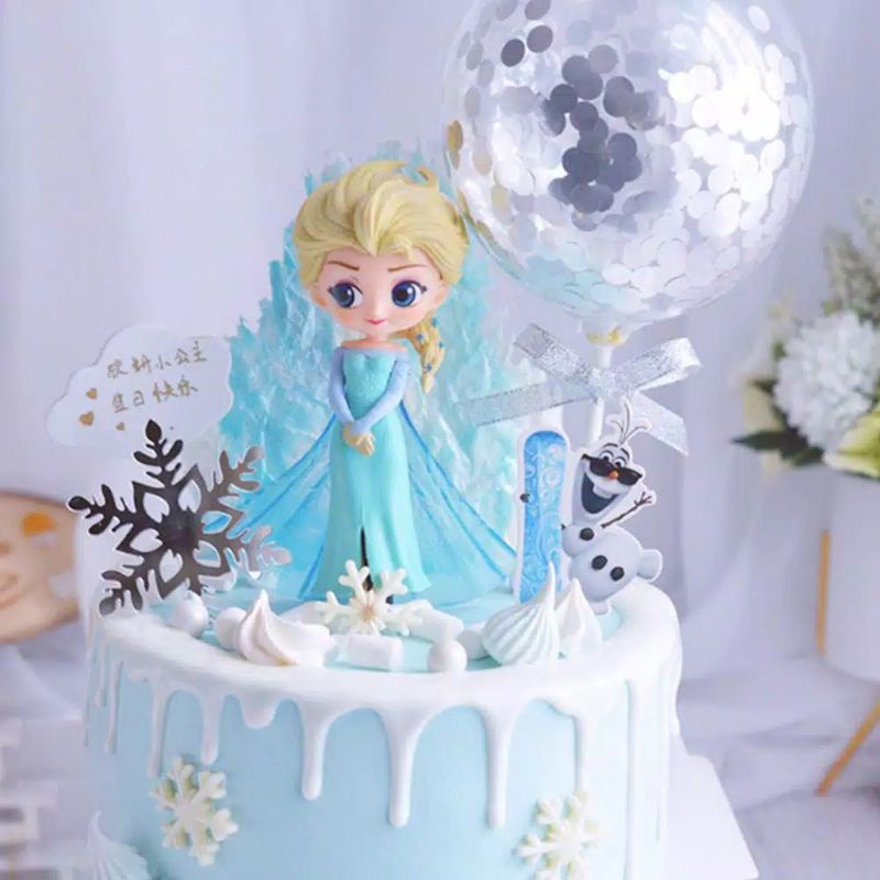 HIASAN TOPPER ORNAMEN DEKORASI CAKE KUE ULANG TAHUN PESTA ELSA FROZEN ALICE SOPHIA KERETA KUDA CINDE