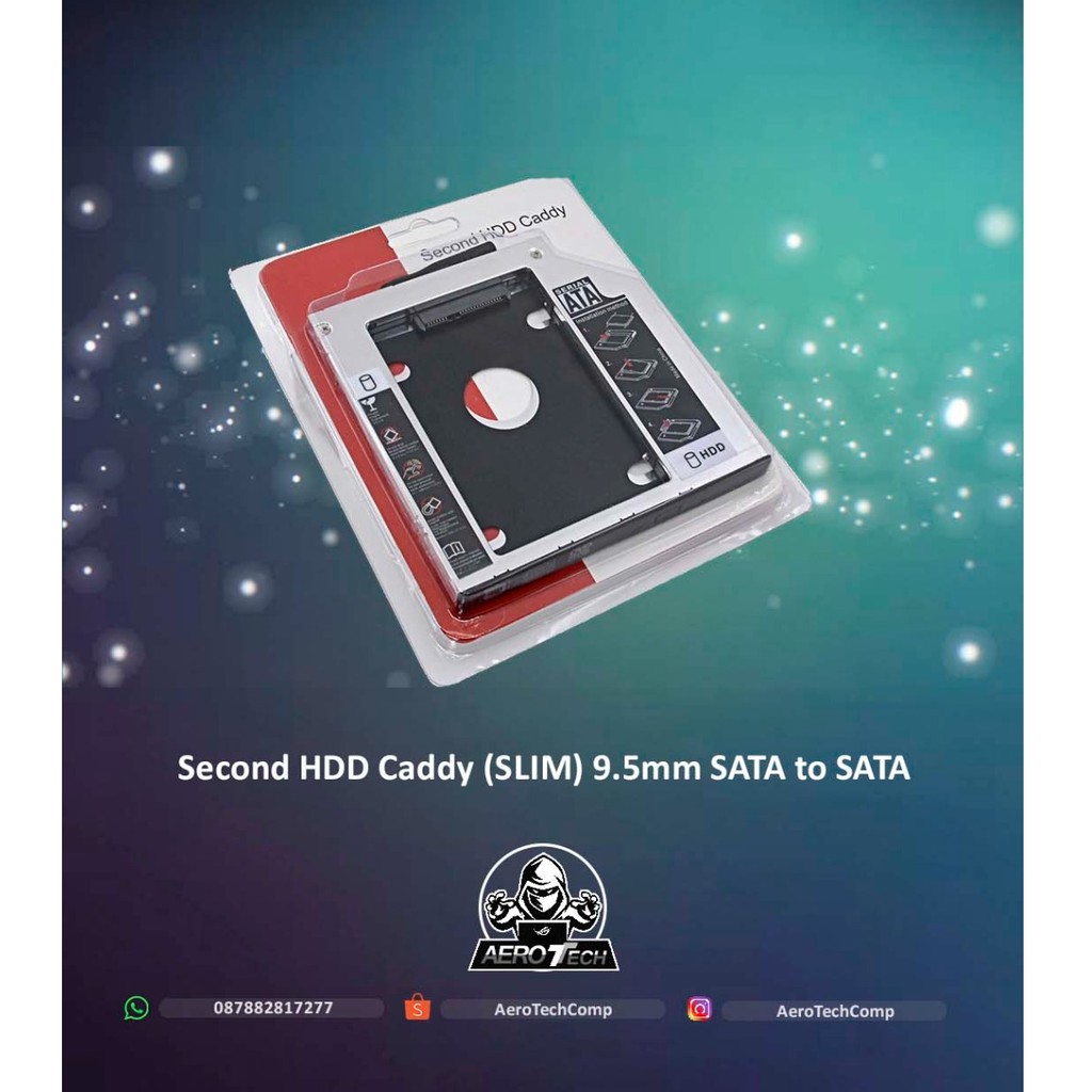 CADDY HDD (SLIM) 9.5MM SATA TO SATA Jos Gandoss