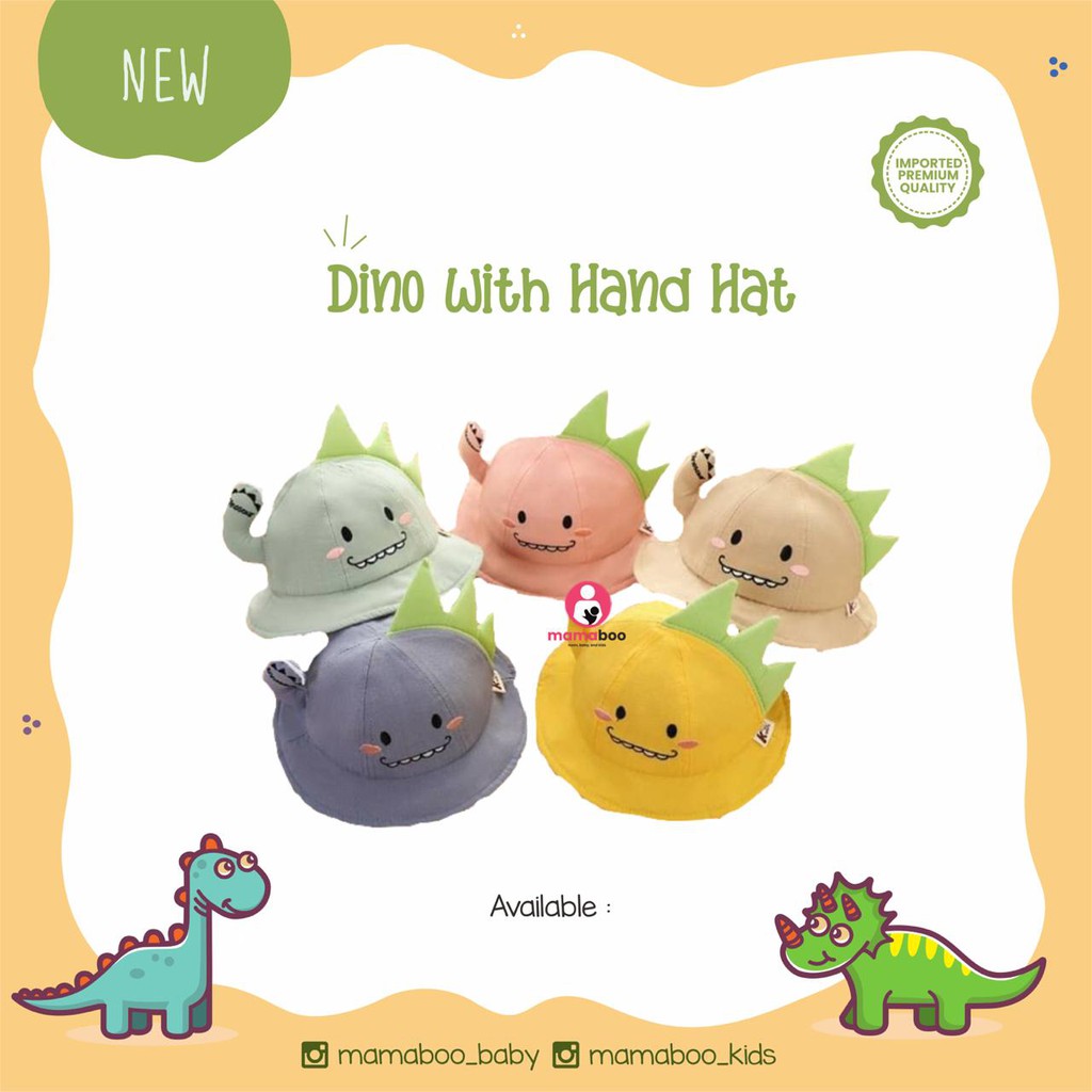 Baby Hat - Dino With Hand Bucket Hat