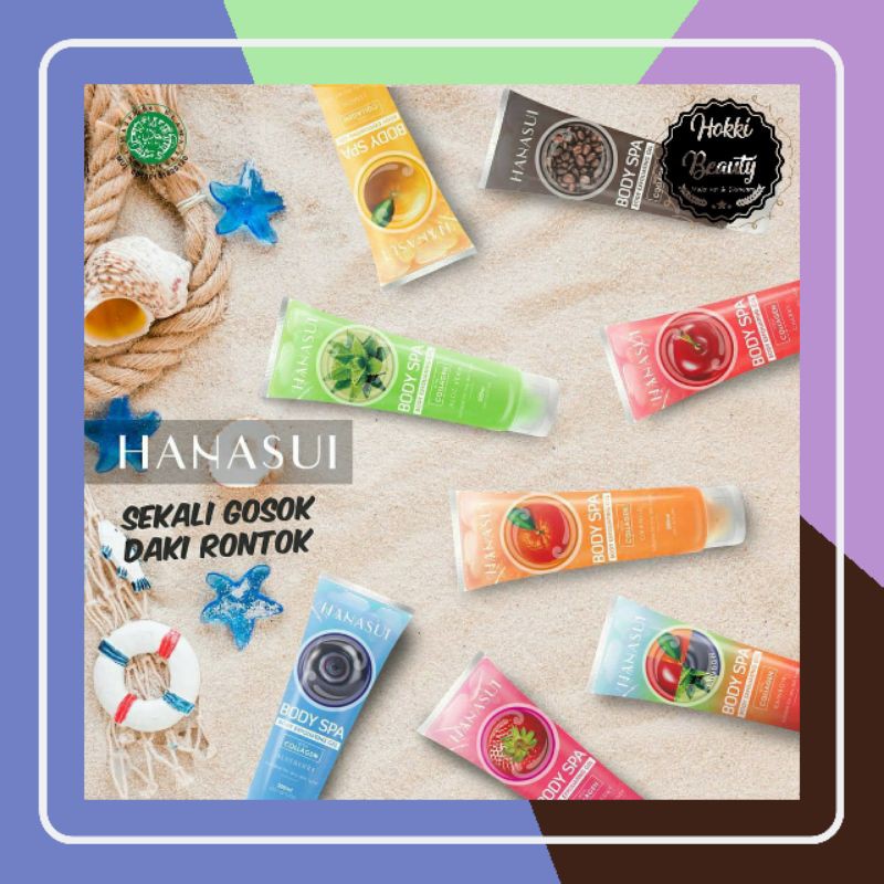 Hanasui Body Spa Exfoliating Gel Rainbow, orange, cherry, aloevera dll With Collagen