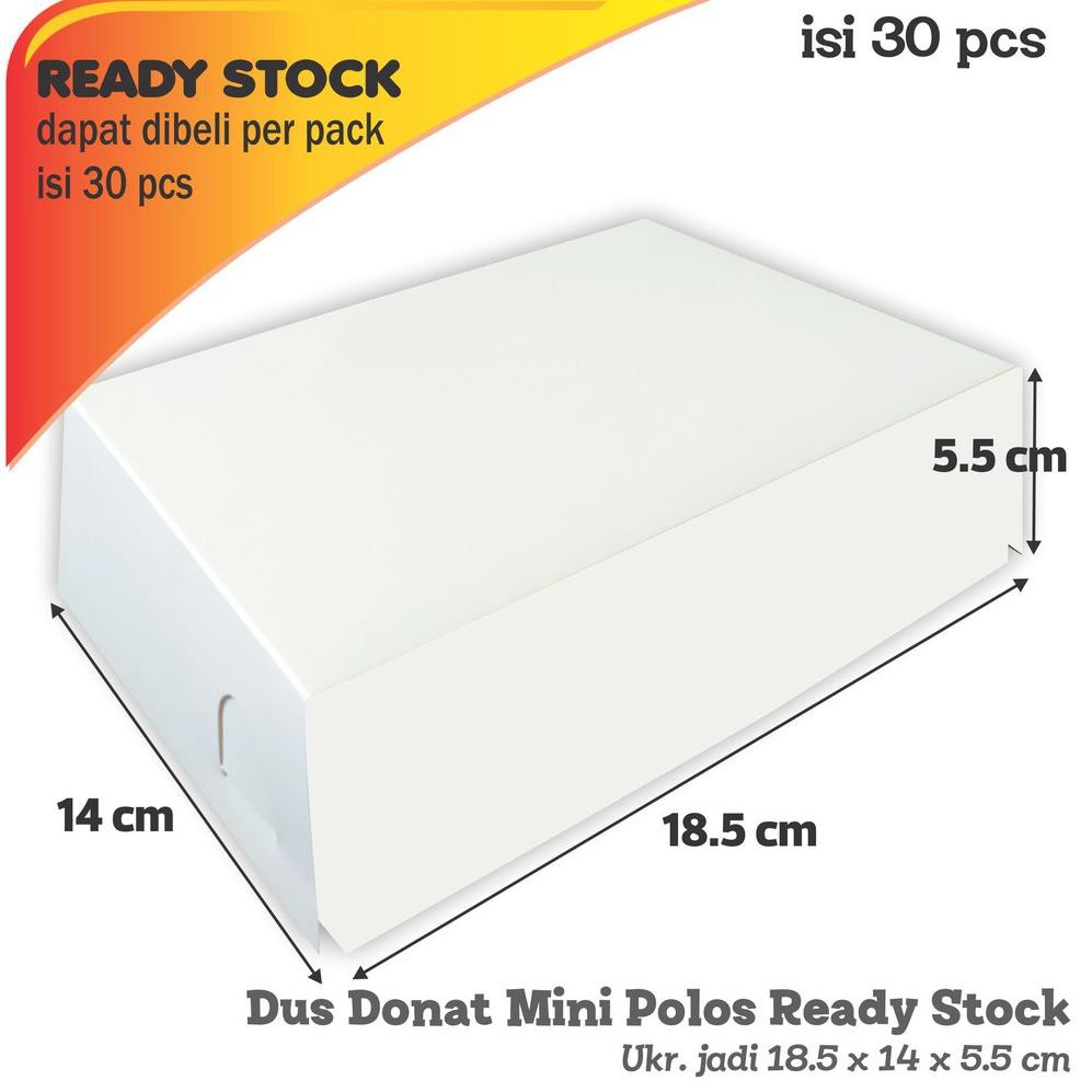 

Large Sale☚ BOX Donat MINI POLOS uk 18,5x14 x 5,5 cm (30 pcs ) Banyak Dicari ♔