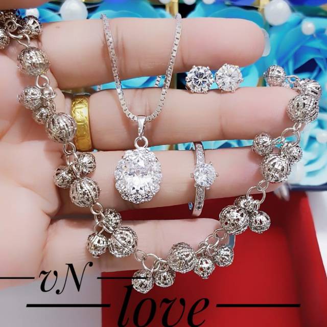 Xuping set perhiasan gelang anggur lapis emas