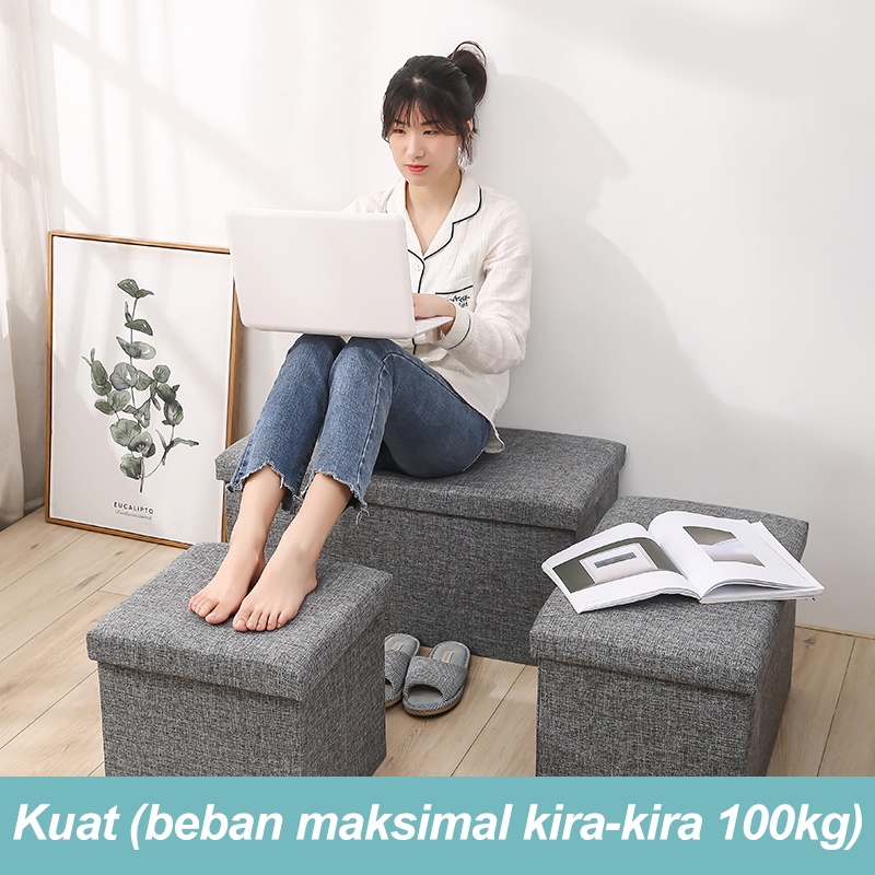 	 Kursi Box Storage Box Bangku Lipat Storage Box Sofa Tempat Penyimpanan	