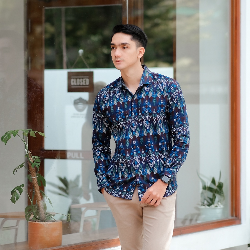 KEMEJA BATIK LONG SONGKET TORPEDO M L-3XL MURAH