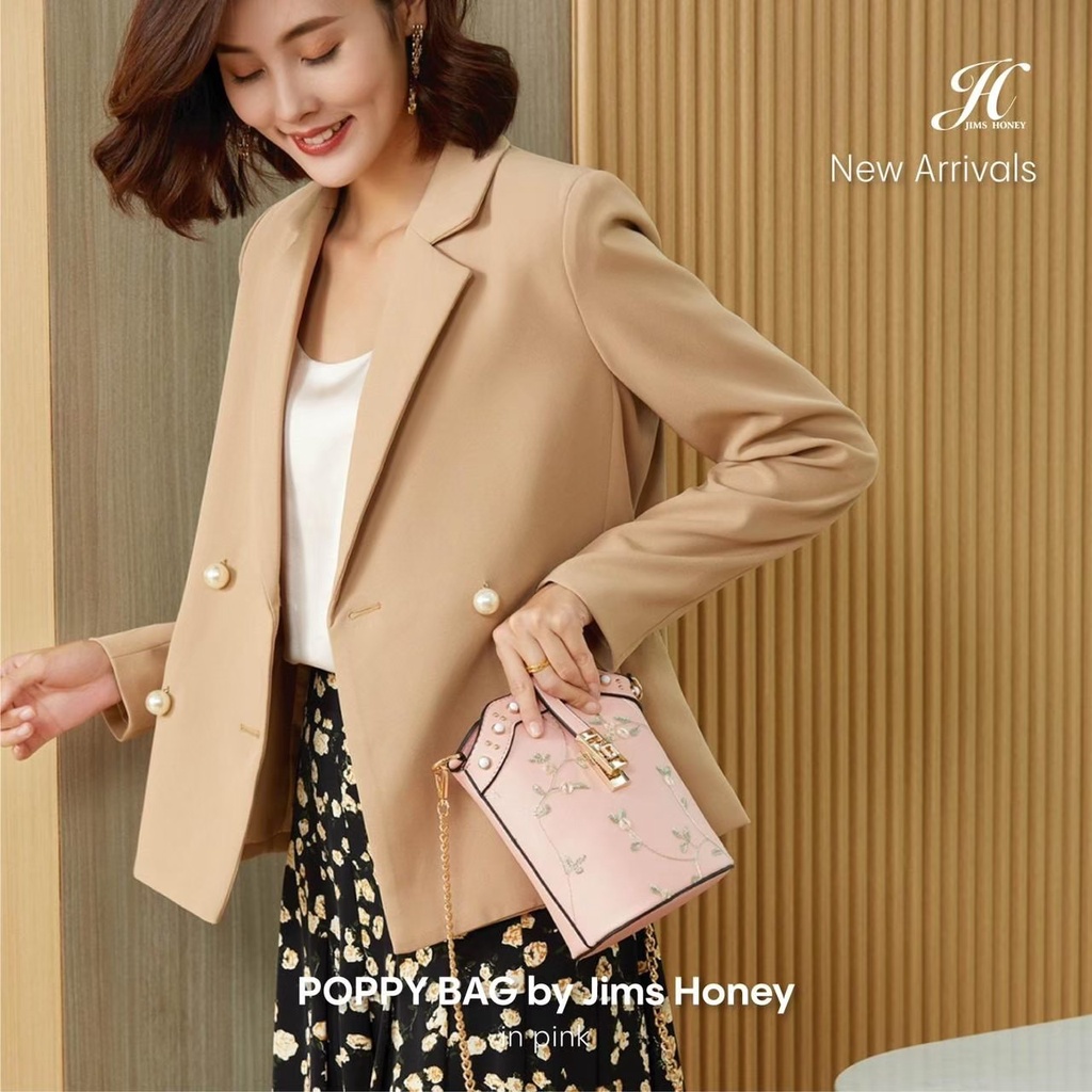 Jims honey poppy bag tas selempang wanita import rantai jimshoney original fashion sling bag korea kpop tas hp realpic cod