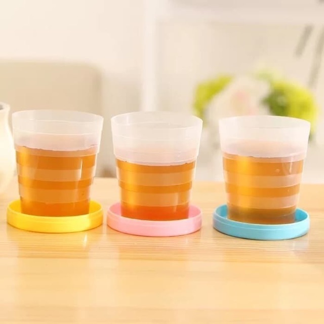 gelas plastik lipat portable BPA FREE travel cup foldable karakter ok  good quality